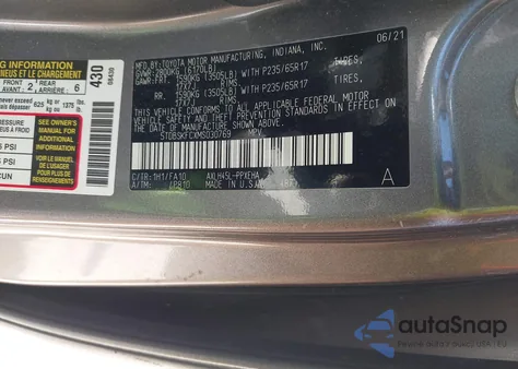 2021 Toyota Sienna Le из США, поврежденный, VIN 5TDBSKFCXMS030769